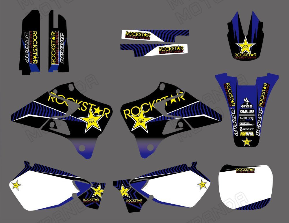 Team Graphics Backgrounds Decals Stickers Set For Yamaha YZ125/YZ250 1996-2001