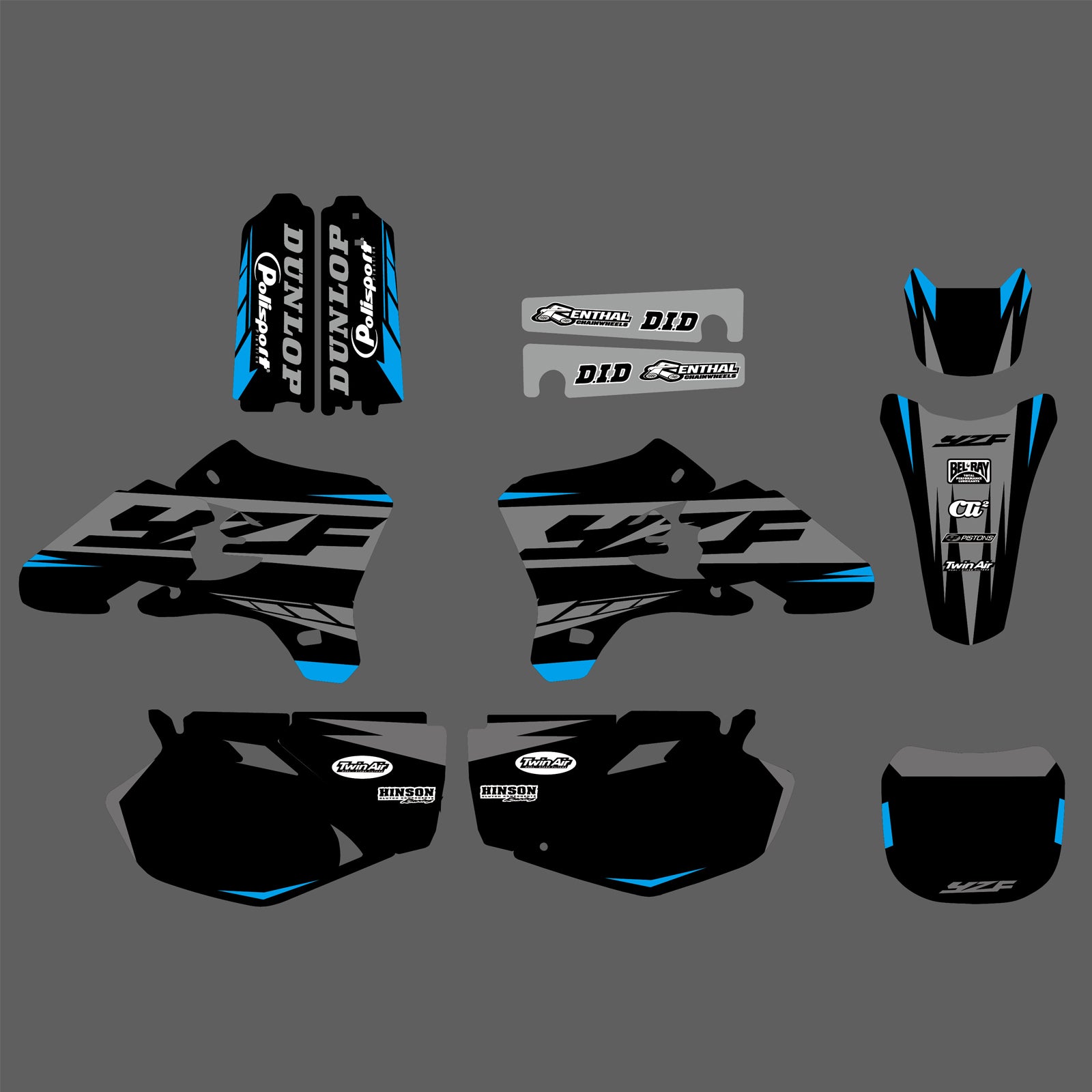 Team Decals Stickers Graphics Kit For YAMAHA YZ250F YZ450F 2003-2005