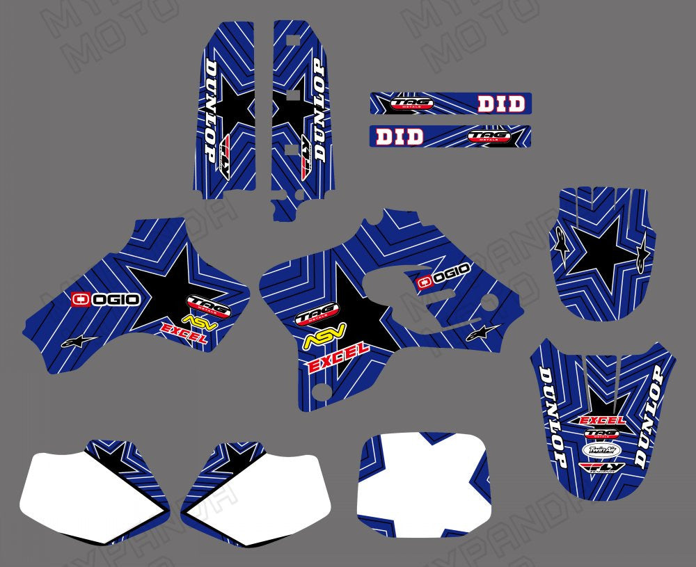 Motorcycle Team Full Graphic Decals Stickers Kit For Yamaha YZ80 1993-2001