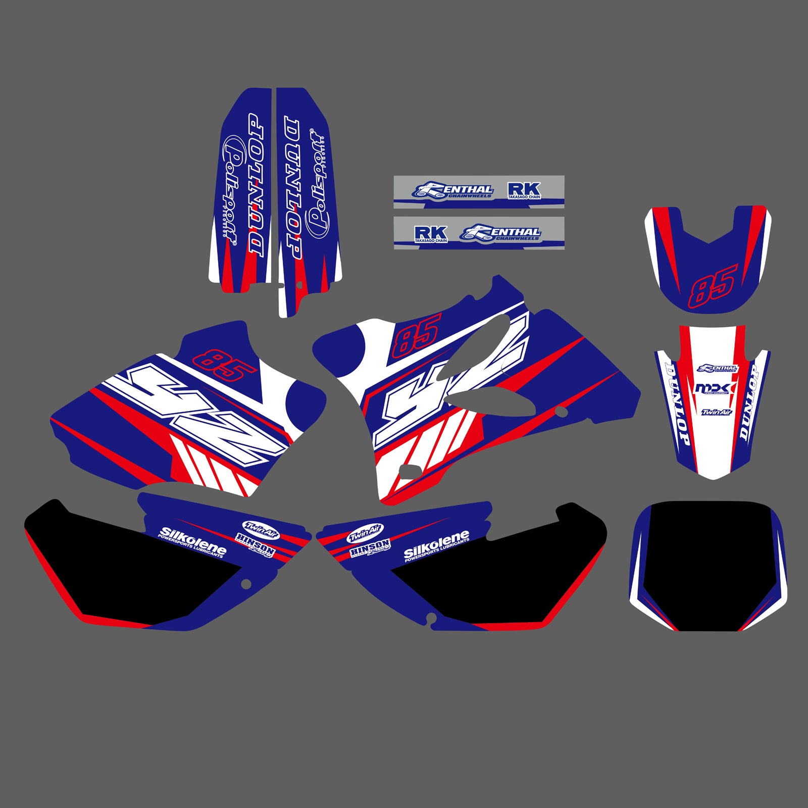 Motocross Full Plastics Graphics Decal Sticker for YZ85 02-14