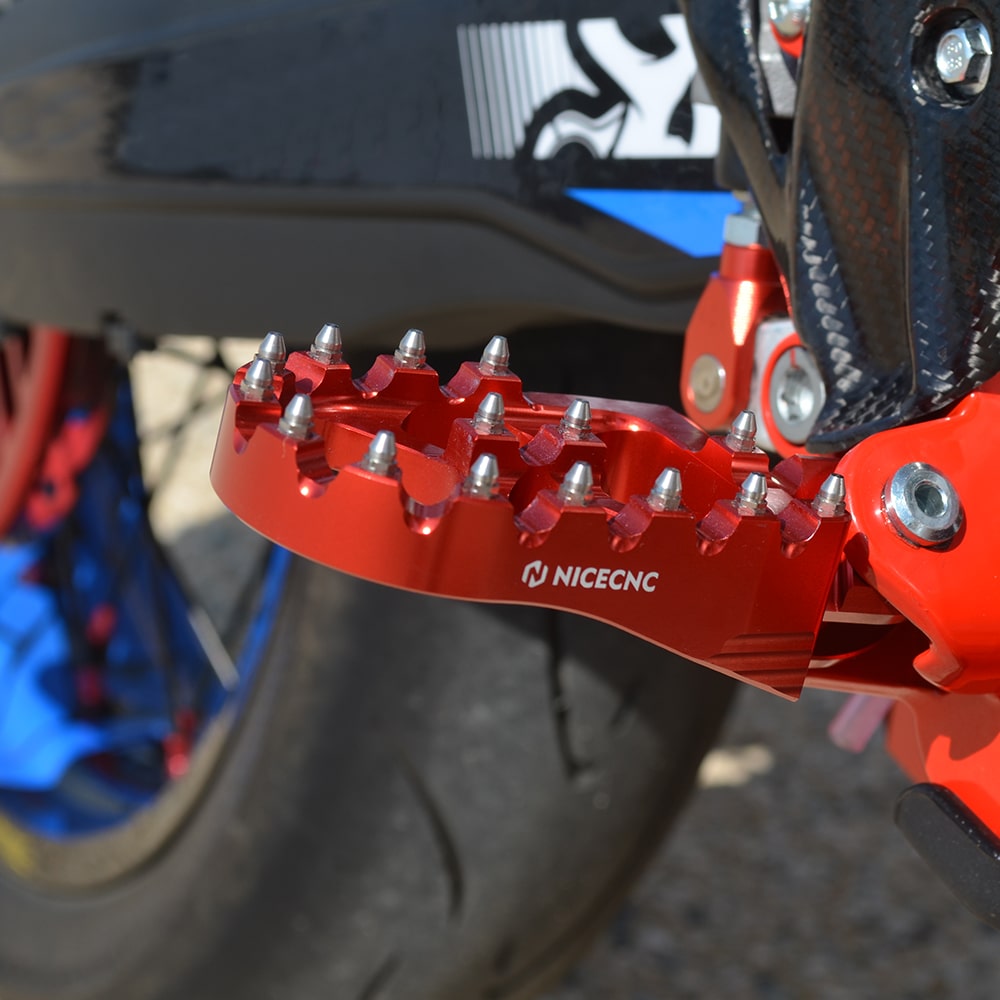 Red Footrest CNC Bud Footpegs For Beta RR 2020-2024