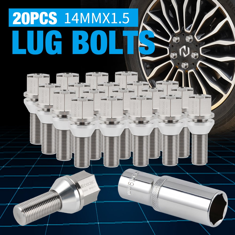 M14x1.5 Thread Stainless Steel Wheel Lug Bolts For Mercedes Benz C300 E350 Sedan