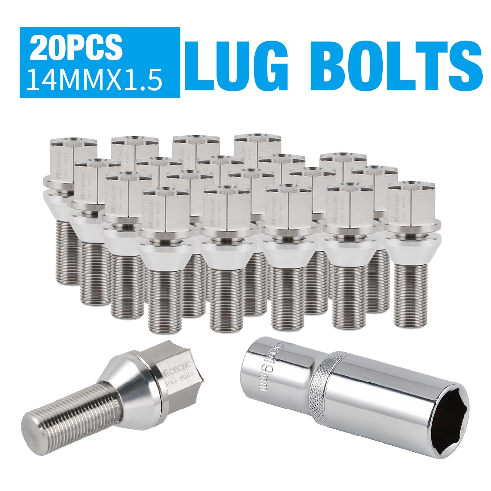 M14x1.5 Thread Stainless Steel Wheel Lug Bolts For Mercedes Benz C300 E350 Sedan