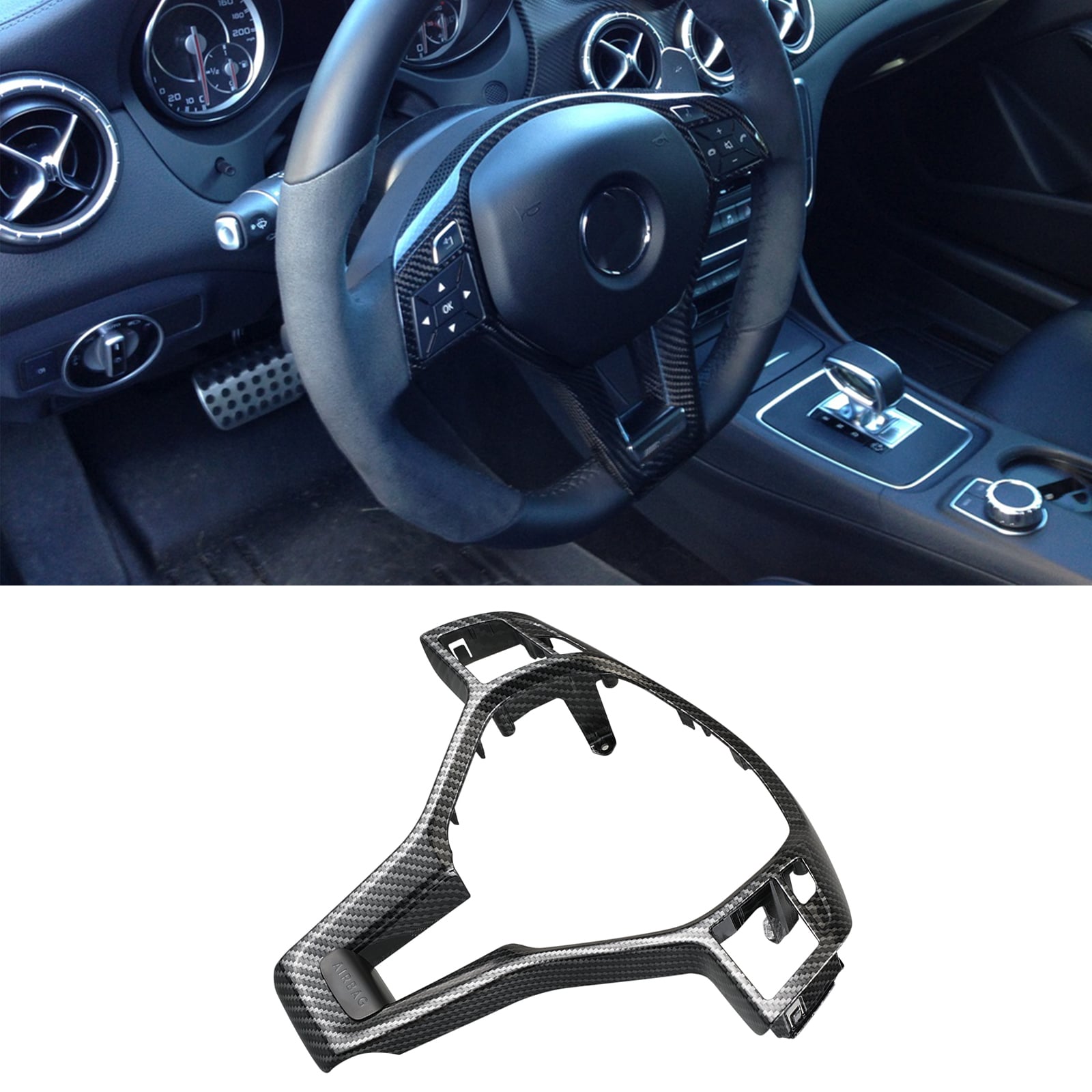 Mercedes AMG Steering Wheel Decoration Cover Trim for Benz C-Class