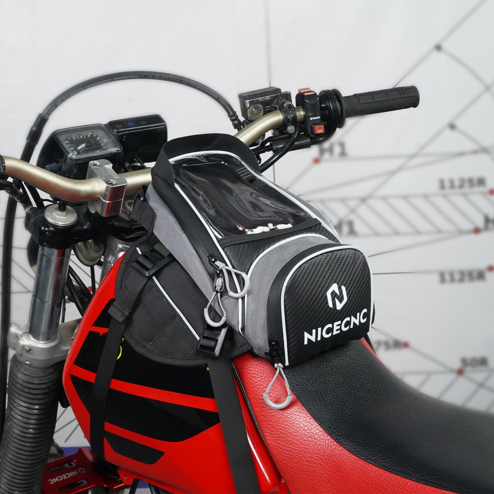 Universal Motorcycle Magnetic Tank Bag Front Fuel Storage Saddle Bag
