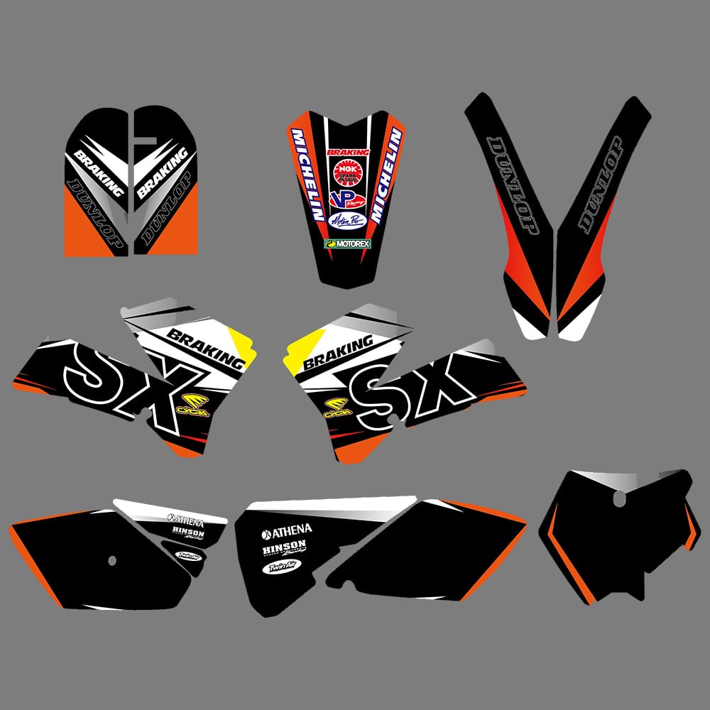 Motocross Full Fairing Graphics Background Sticker Decal Kits for KTM SX85 2006-2012