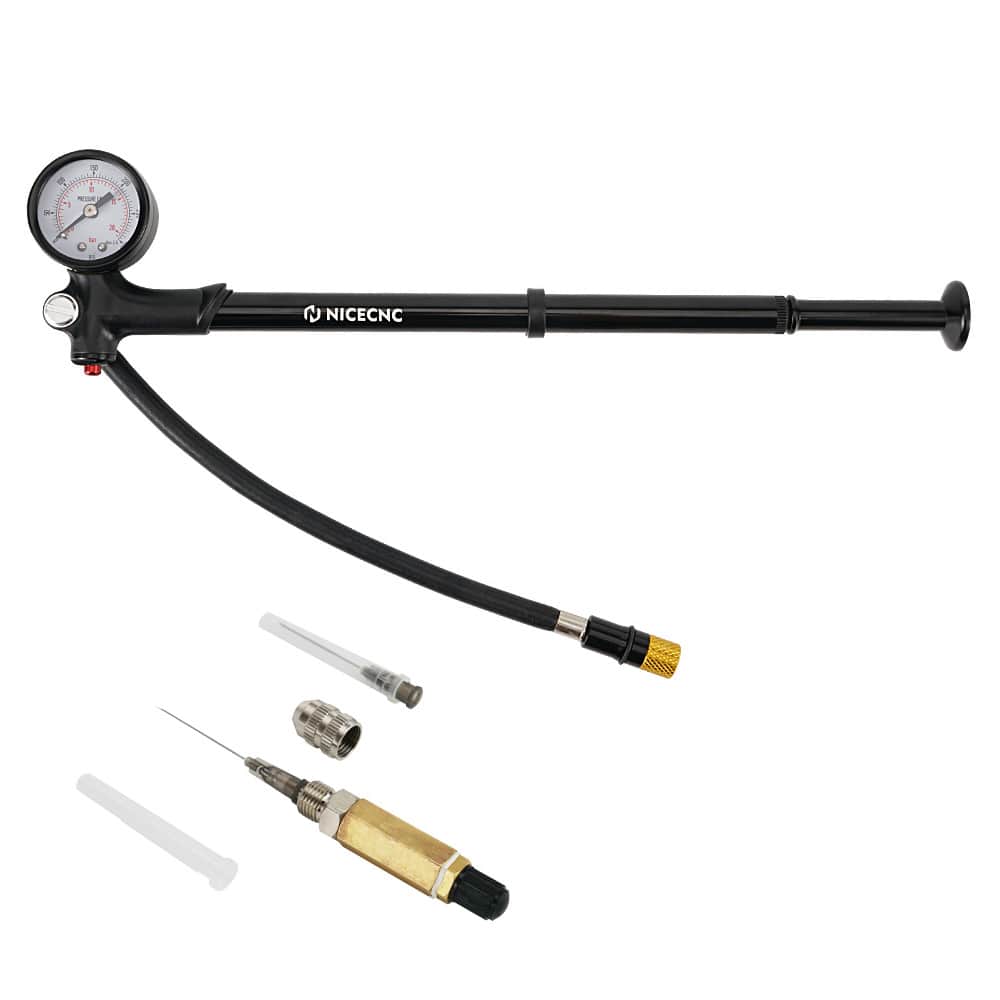 300 psi Air Shock Fork Pump with Rubber Handle Nitrogen Needle Fill Tools Kit
