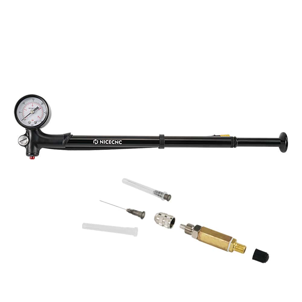 300 psi Air Shock Fork Pump with Rubber Handle Nitrogen Needle Fill Tools Kit
