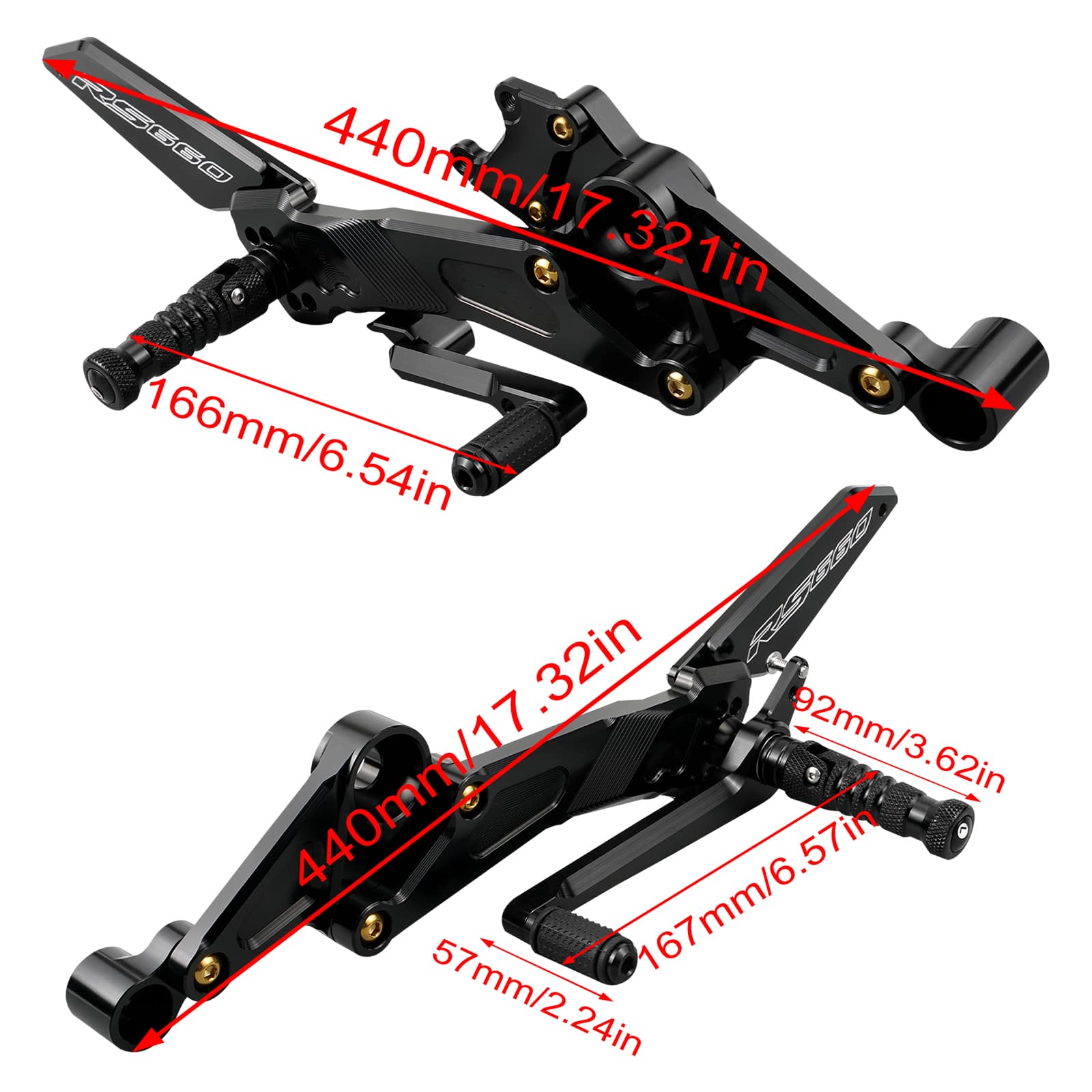 Racing Adjustable Rear Sets Footrest  for Aprilia RS660 2021-2023 Tuono 660 2021-2023