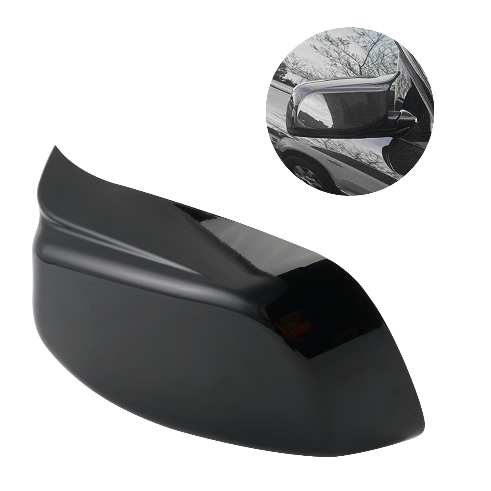 2PCS M-Style Side Mirror Cover Cap Replace For BMW 5 Series E60 E61  2004-2007 Pre-LCI