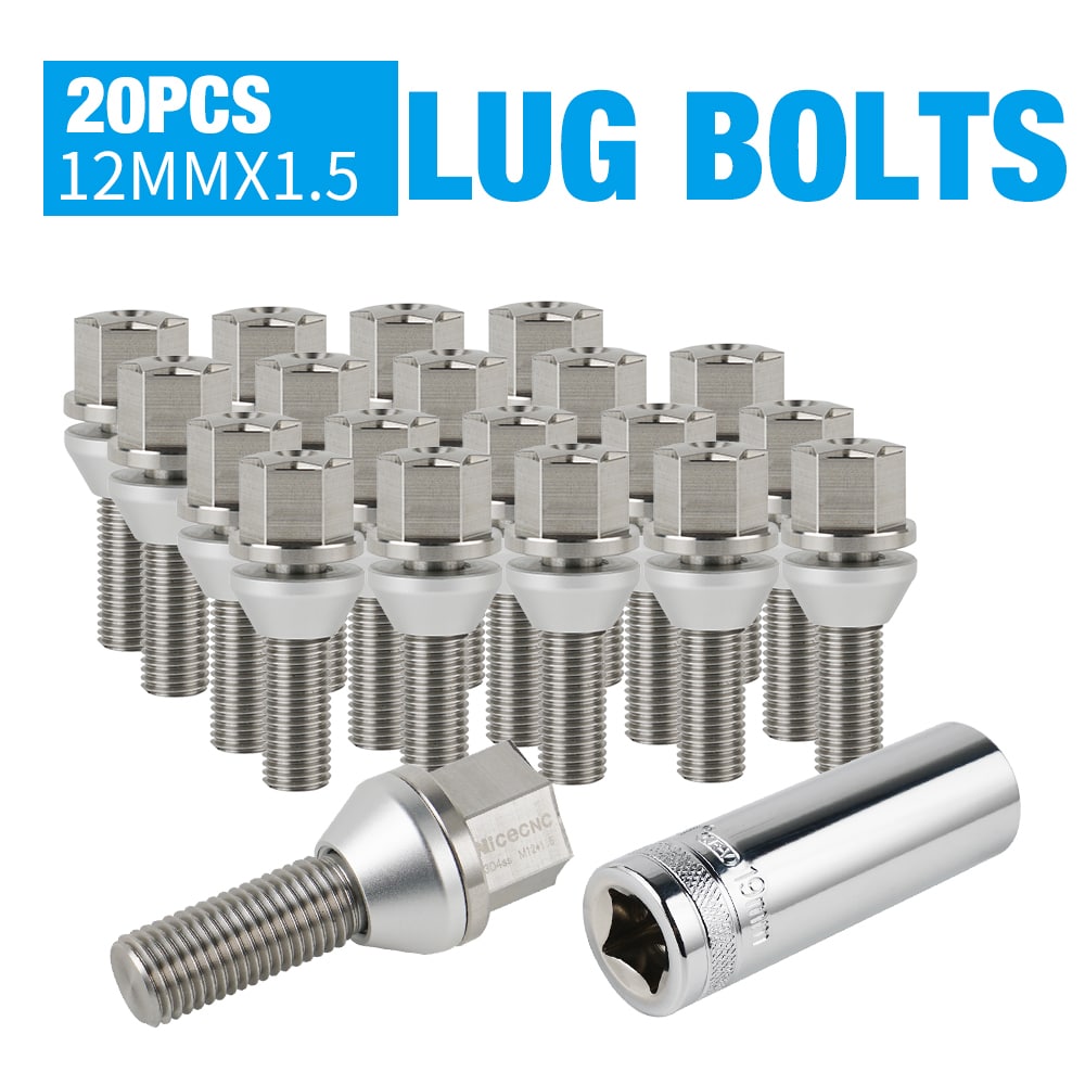 BMW E Series T304 Stainless Steel M12x1.5 Lug Nuts Bolt Conical Seat 20PCS