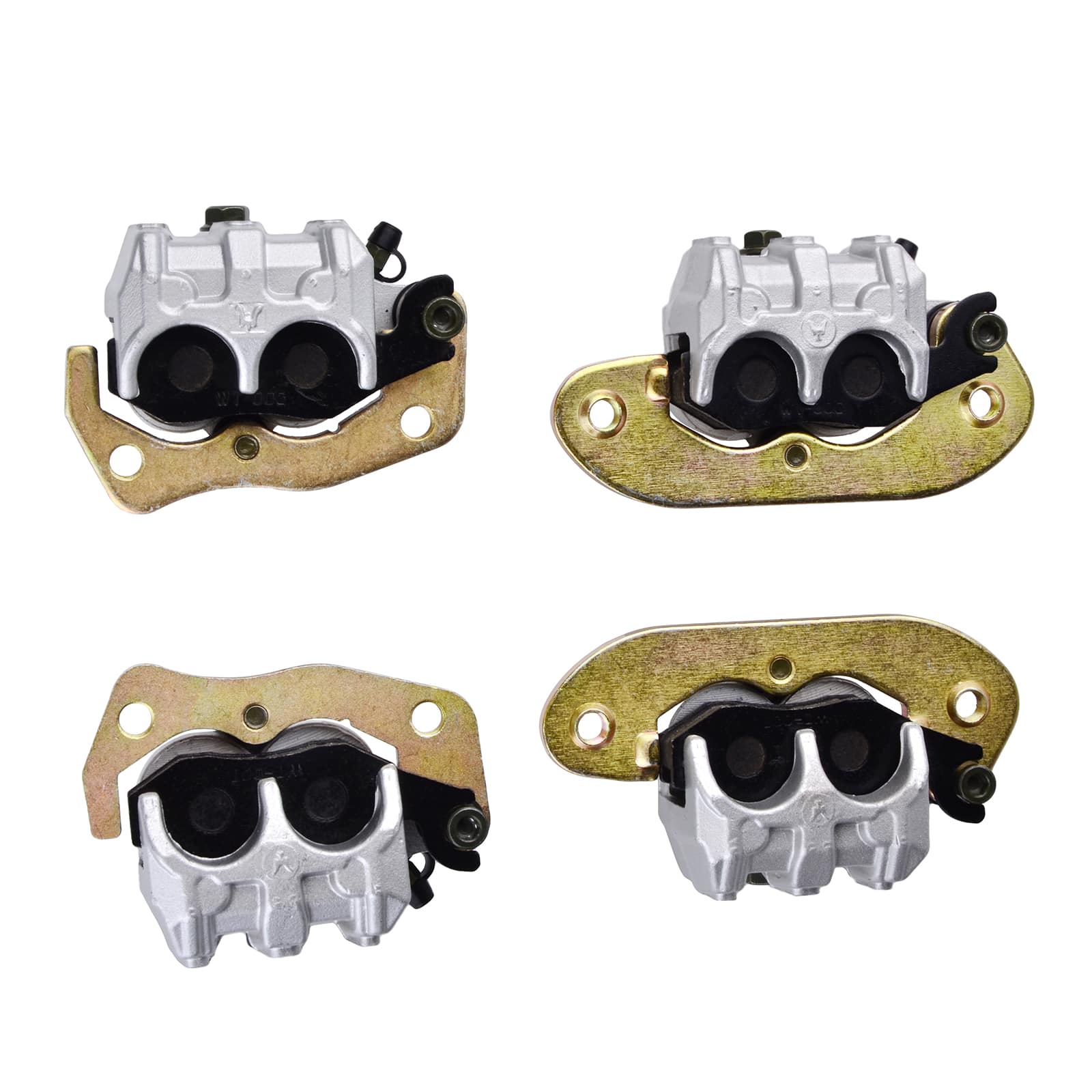 Front + Rear Brake Calipers Set with Pads for Yamaha ATV Rhino 700