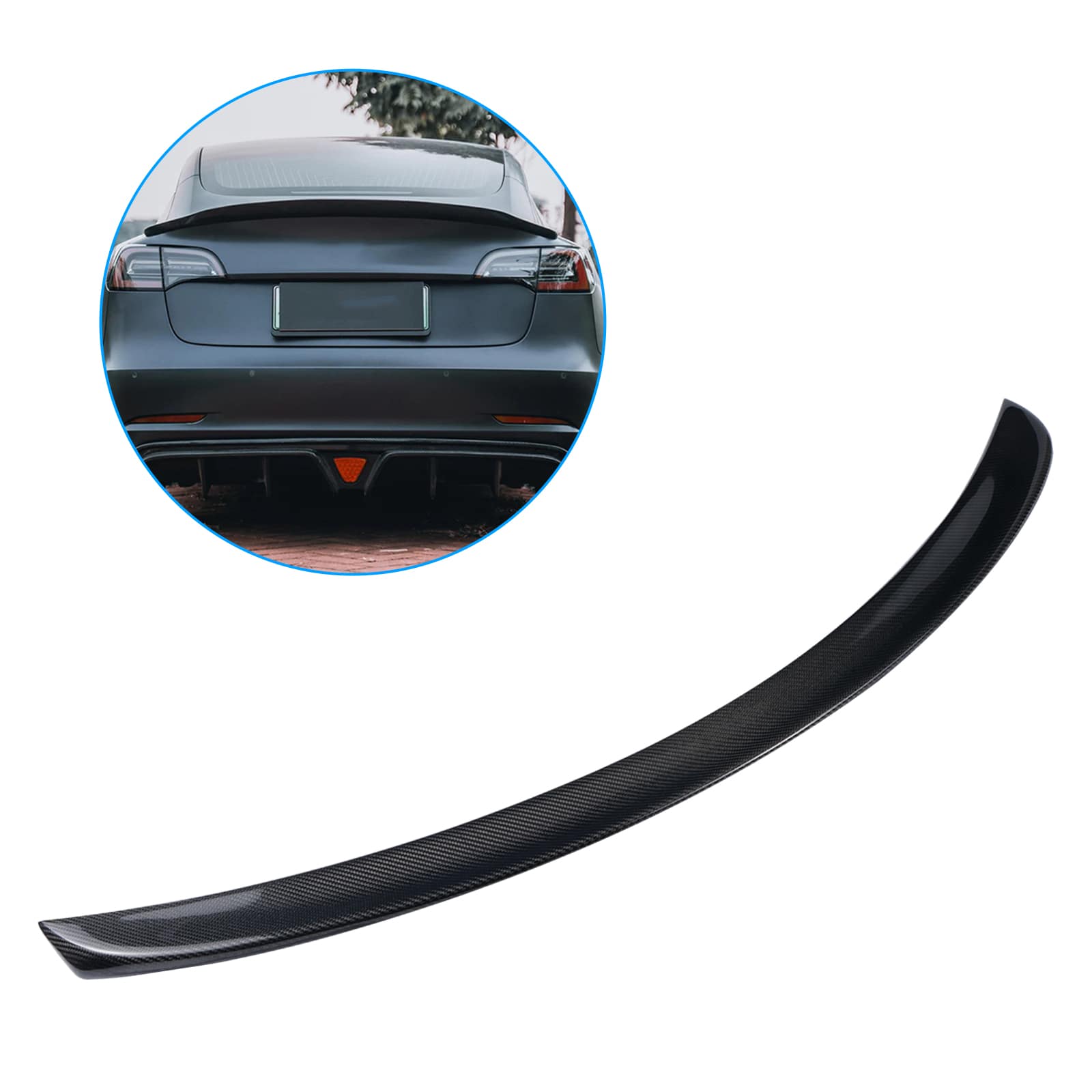 Real Carbon Fiber Spoiler for Tesla Model 3 2017-2022