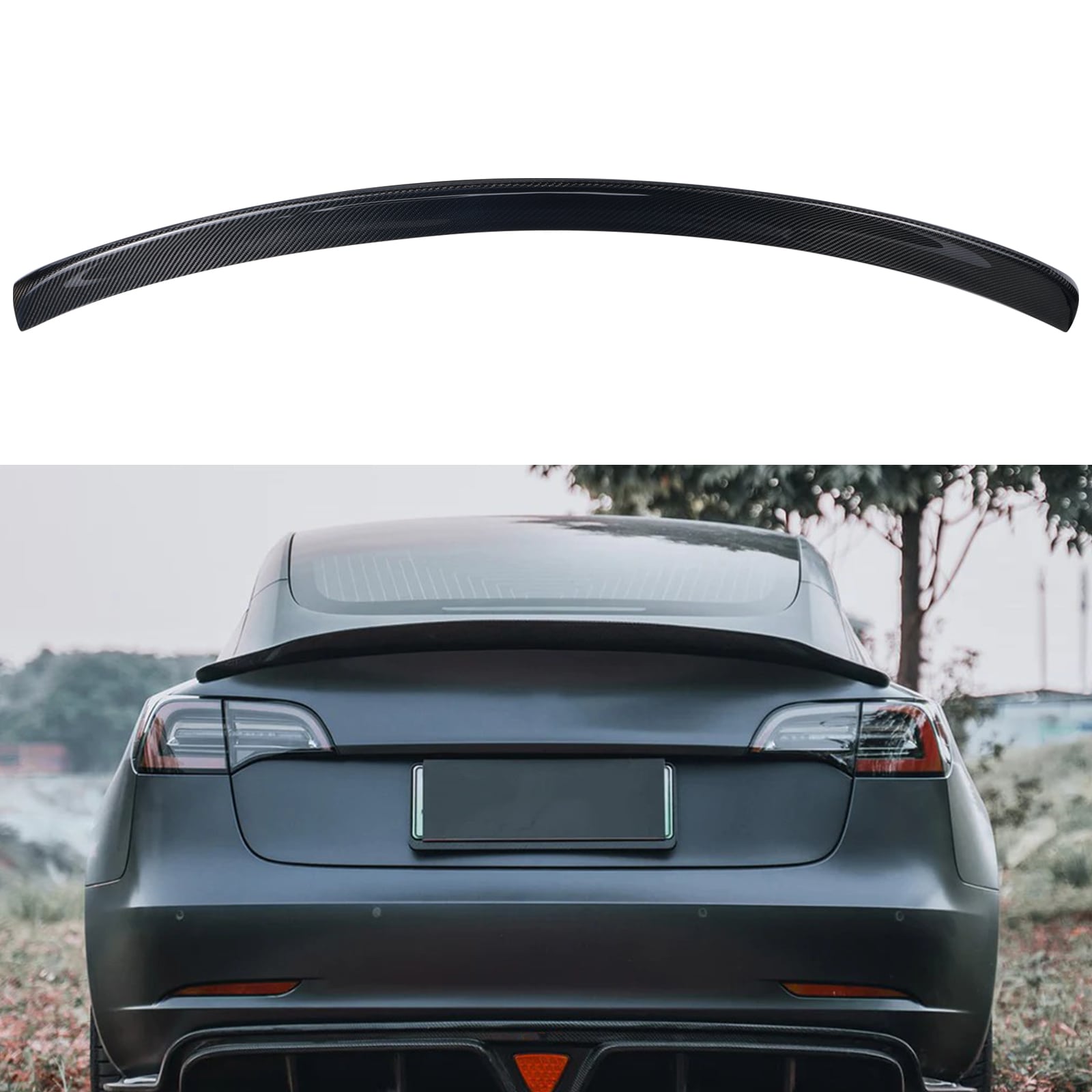 Real Carbon Fiber Spoiler for Tesla Model 3 2017-2022