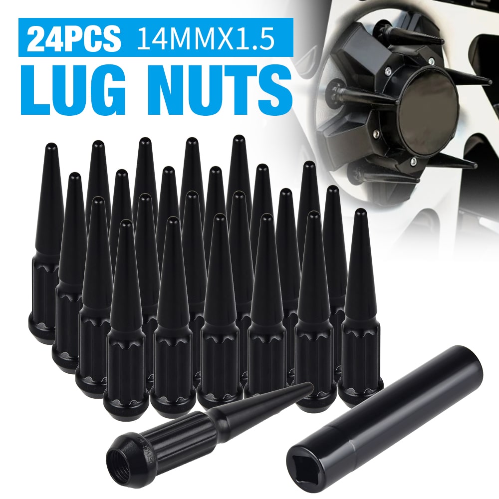 24PCS M14x1.5 4.4" Tall Wheel Spike Lug Nuts w/ Key for Chevy Tahoe 1995-2017