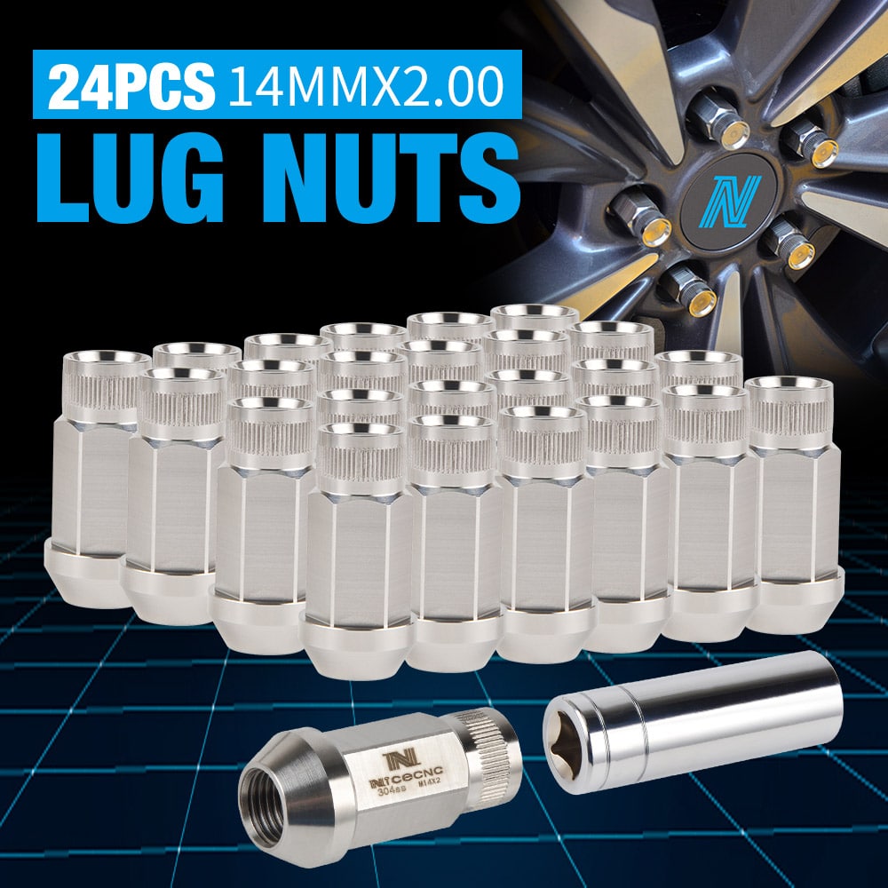 24PCS M14X2 Extended Lock Wheel Lug Nut For Ford F-150 2004-2014