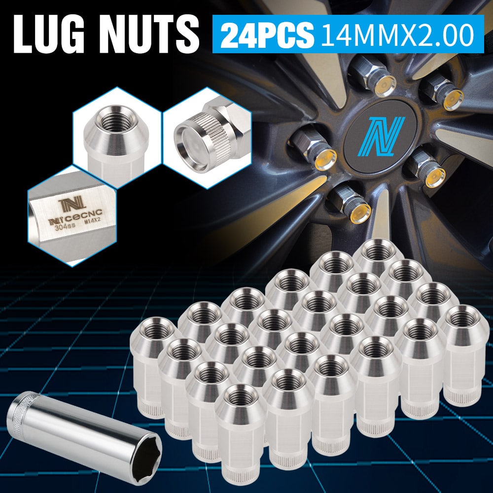 24PCS M14X2 Extended Lock Wheel Lug Nut For Ford F-150 2004-2014