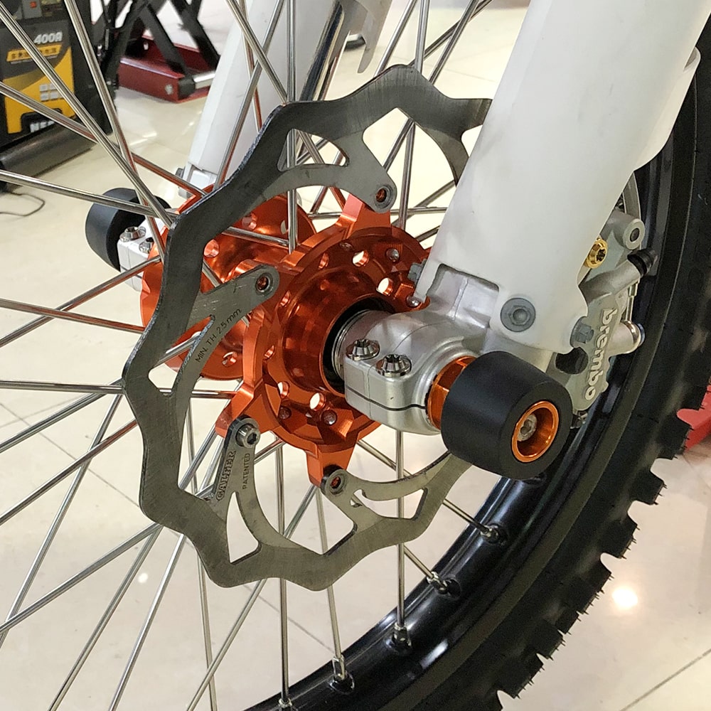 KTM 125-500 Front Axle Slider Crash Pads