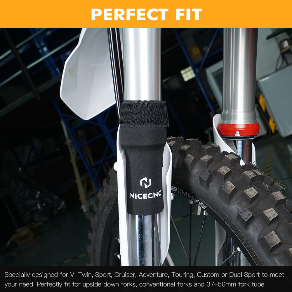 Front Fork Sock 6" Fork Seal Protectors for V-Twin, Sport, Cruiser, Adventure, Touring, Custom or Dual Sport Bike