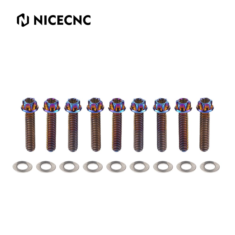 Titanium Alloy 9pcs Harley Cam Cover Screws Bolts Nicecnc