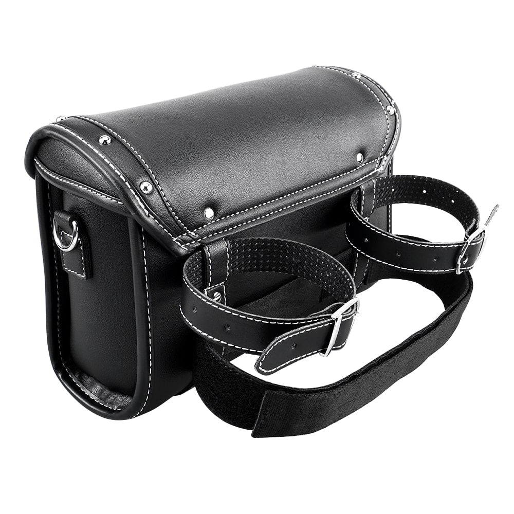 Motorcycle Handlebar Bag with Straps & Protecting Cover PU Leather