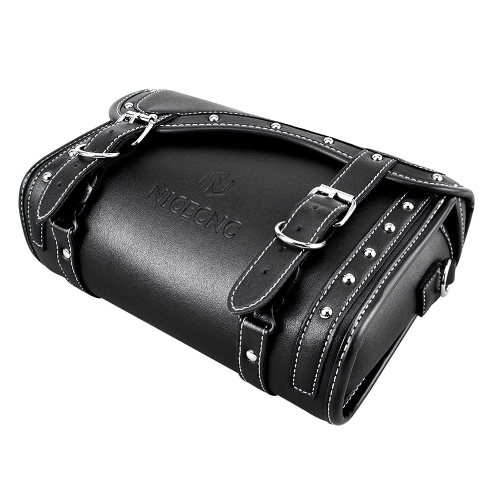 Motorcycle Handlebar Bag with Straps & Protecting Cover PU Leather