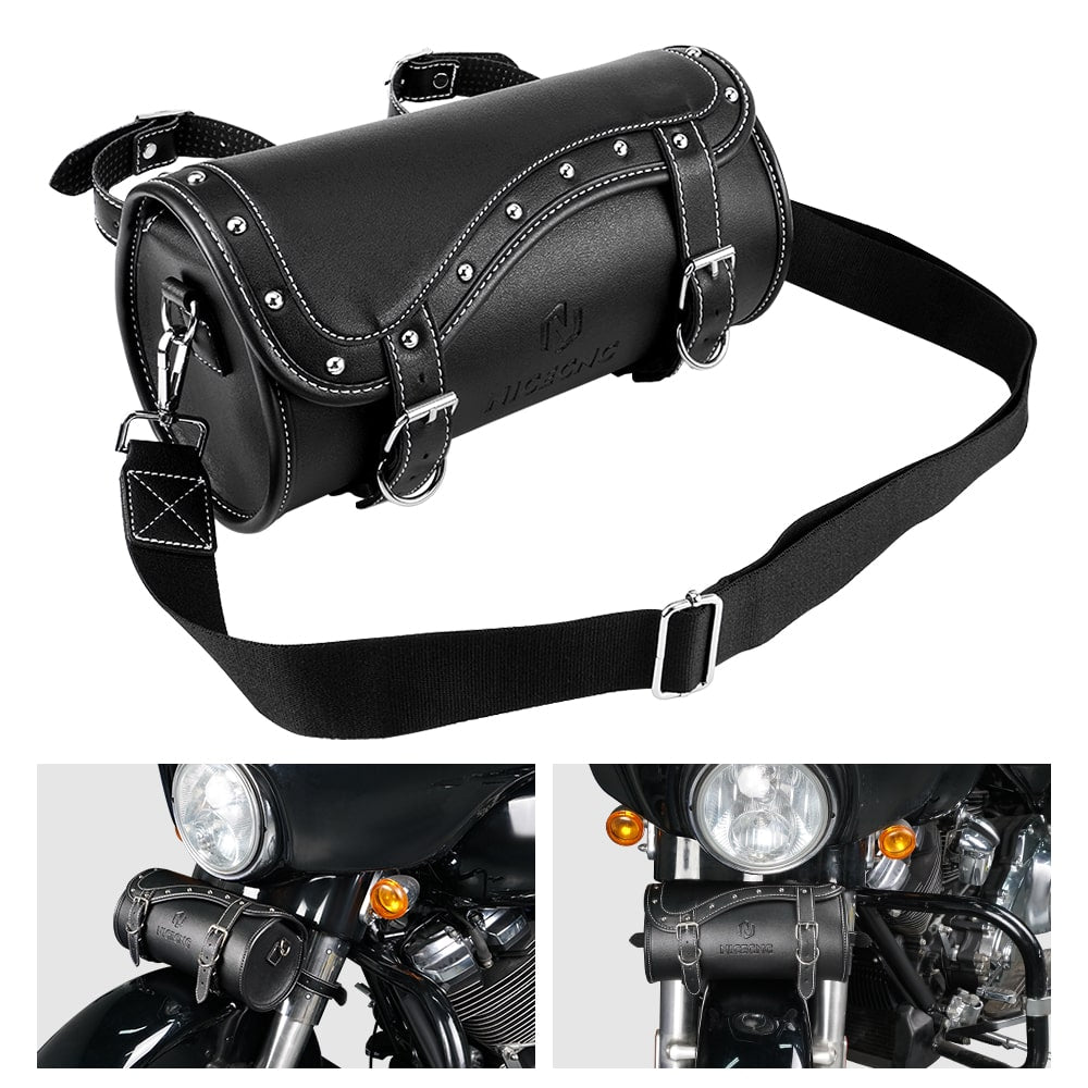 Motorcycle Handlebar Sissy Bar Bag with Shoulder Strap for BMW/ Harley Davidson/ Kawasaki