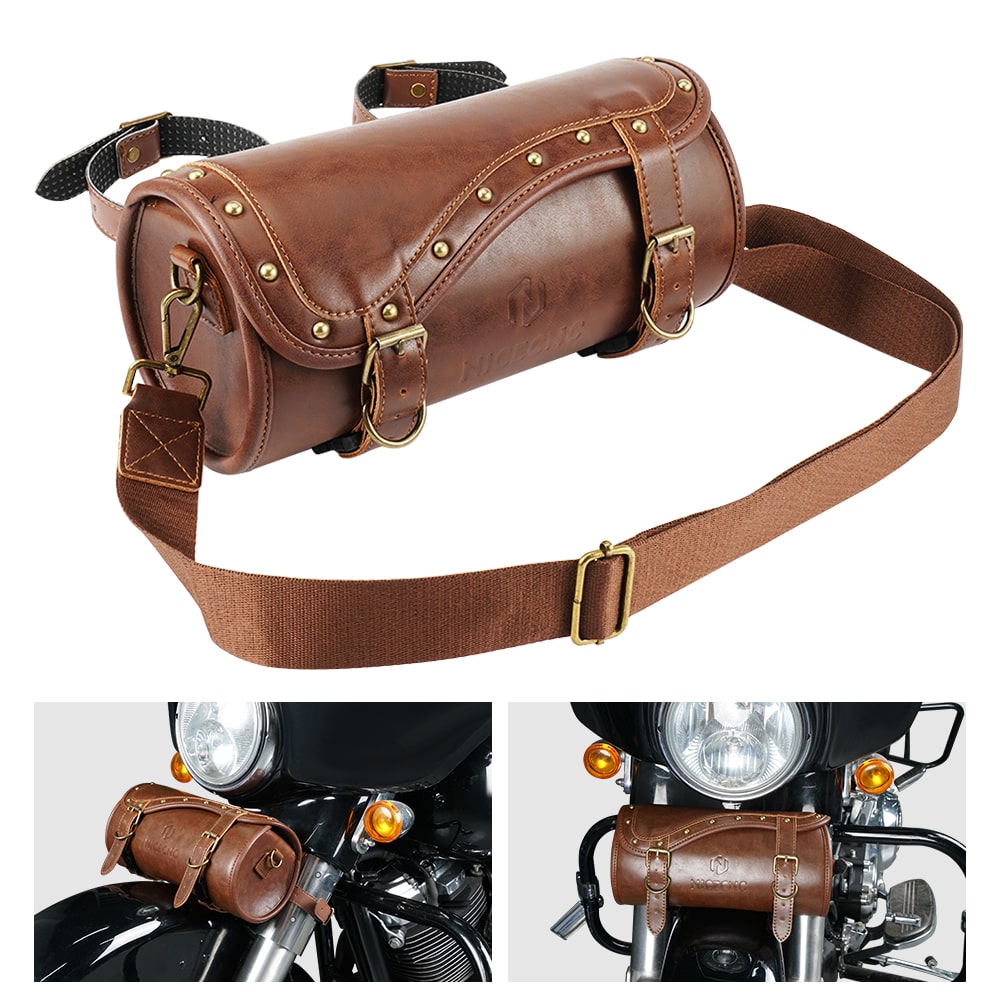 Motorcycle Handlebar Sissy Bar Bag with Shoulder Strap for BMW/ Harley Davidson/ Kawasaki