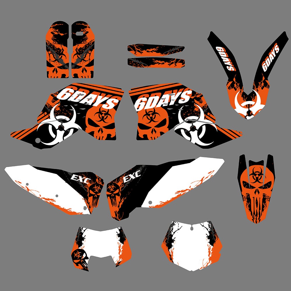 Motorcycle Team Graphics Decals Stickers Kit For KTM SX125-525 2007-2010 125-524 2008-2010