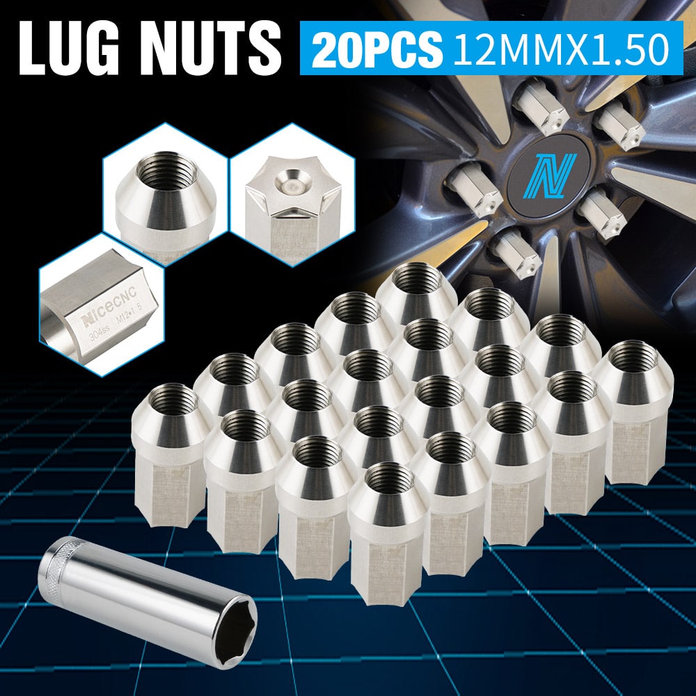 20PCS Lug Nuts Bulge Acorn 12 x 1.5 For Ford Focus Escape Taurus