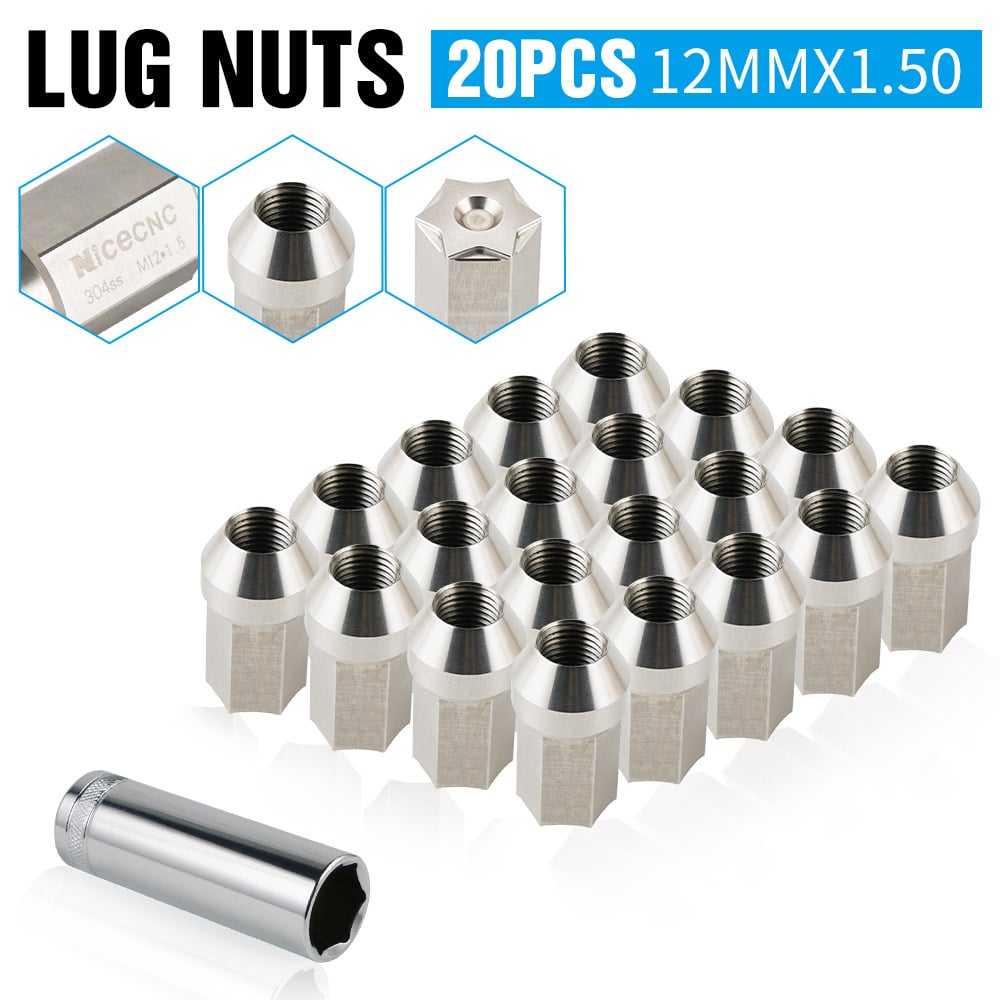 20PCS Lug Nuts Bulge Acorn 12 x 1.5 For Ford Focus Escape Taurus