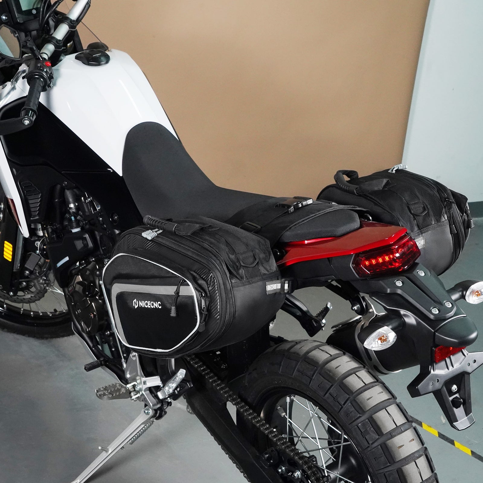Universal Pair Motorcycle Saddle bags 50L Travel Tank Luggage Bag Quick Detach