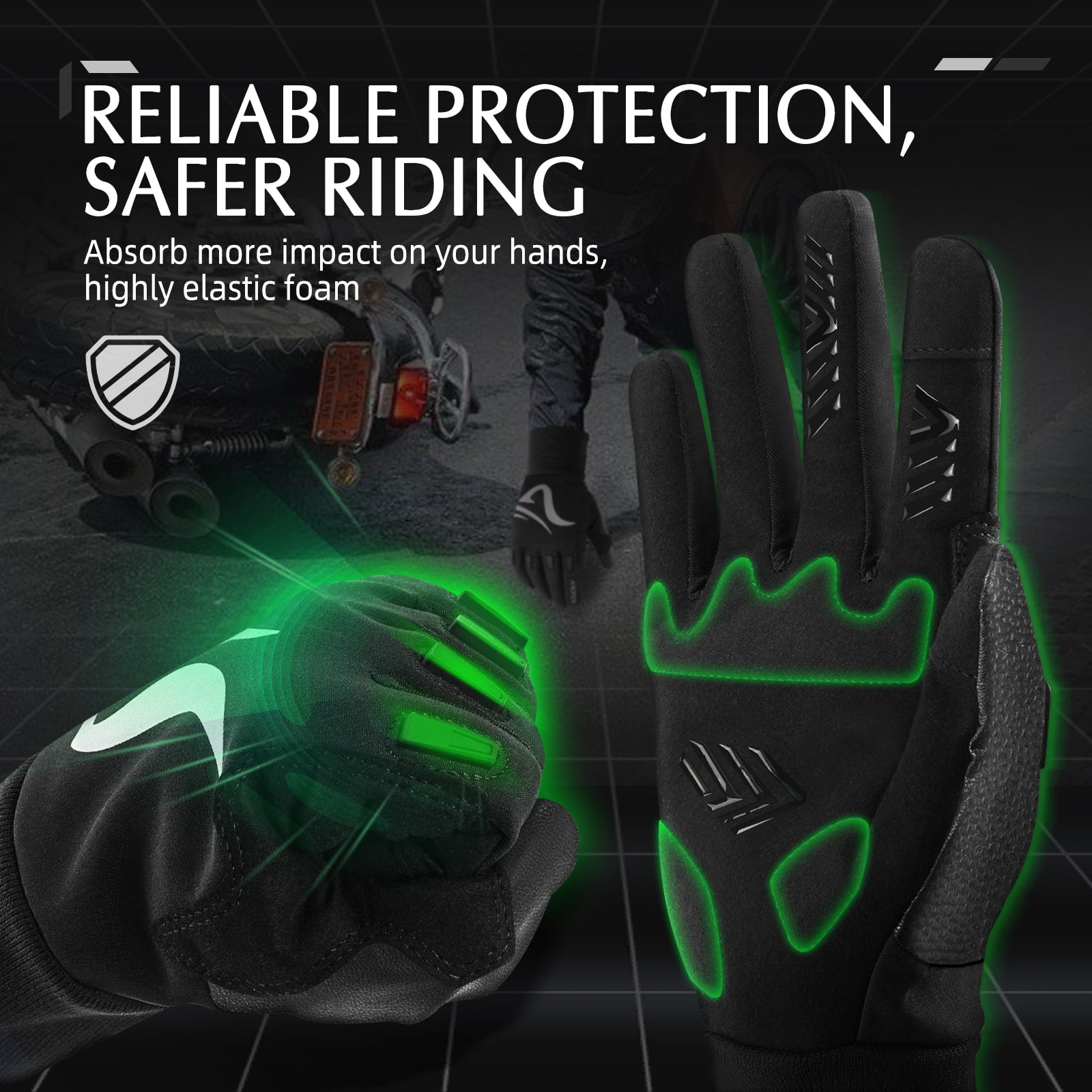 Arcfox Motorcycle Off-road Riding Gloves Non-slip Shock Absorption Warm Lining Fall Winter
