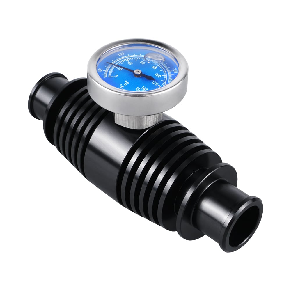 Radiator Inline Coolant Cooler w/ Temperature Gauge For Yamaha YFZ450R Raptor 700