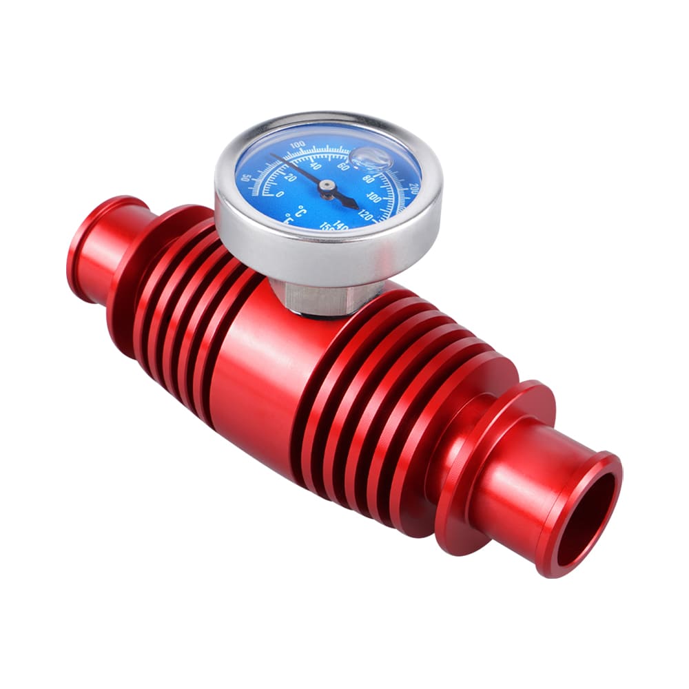 Radiator Inline Coolant Cooler w/ Temperature Gauge For Yamaha YFZ450R Raptor 700