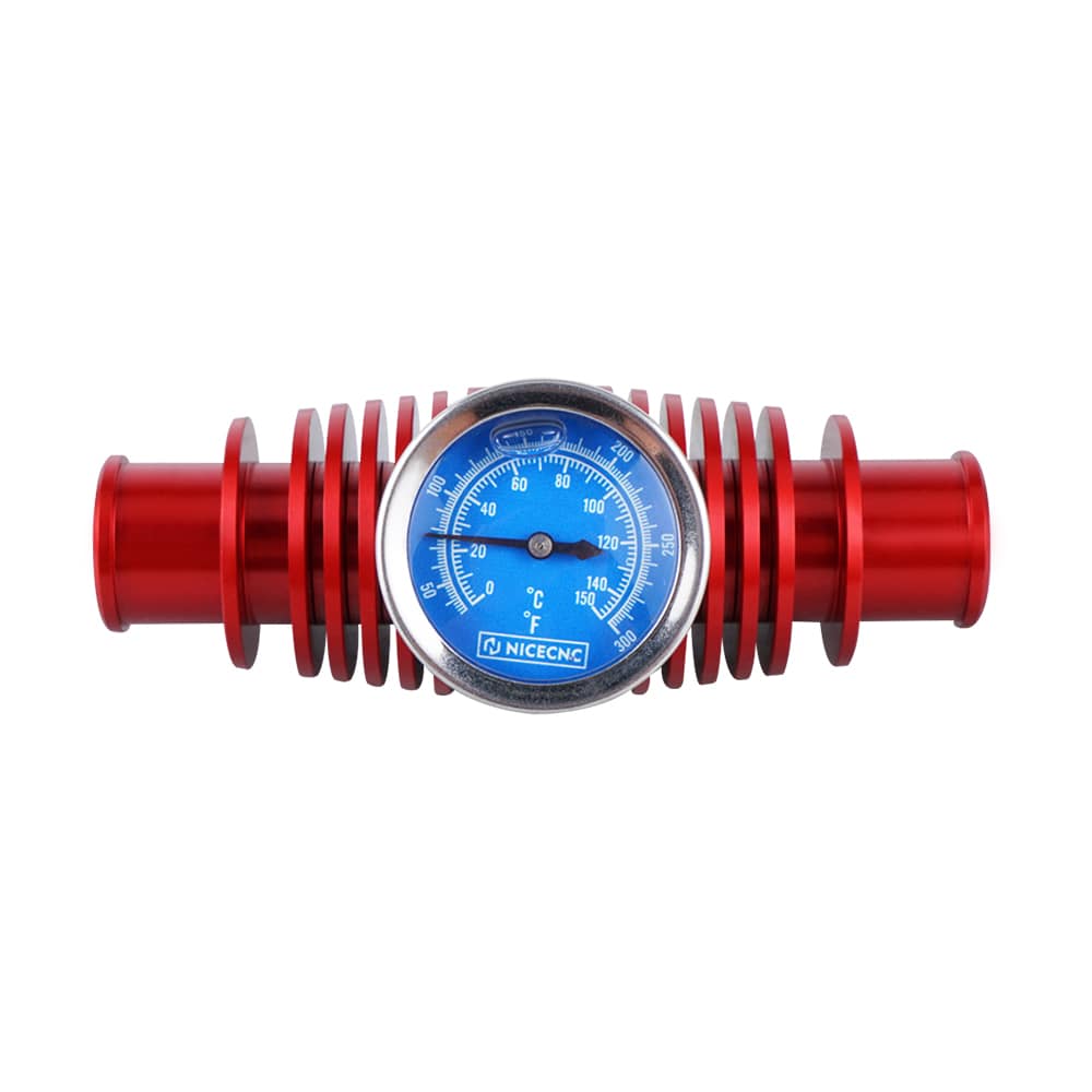 Radiator Inline Coolant Cooler w/ Temperature Gauge For Yamaha YFZ450R Raptor 700