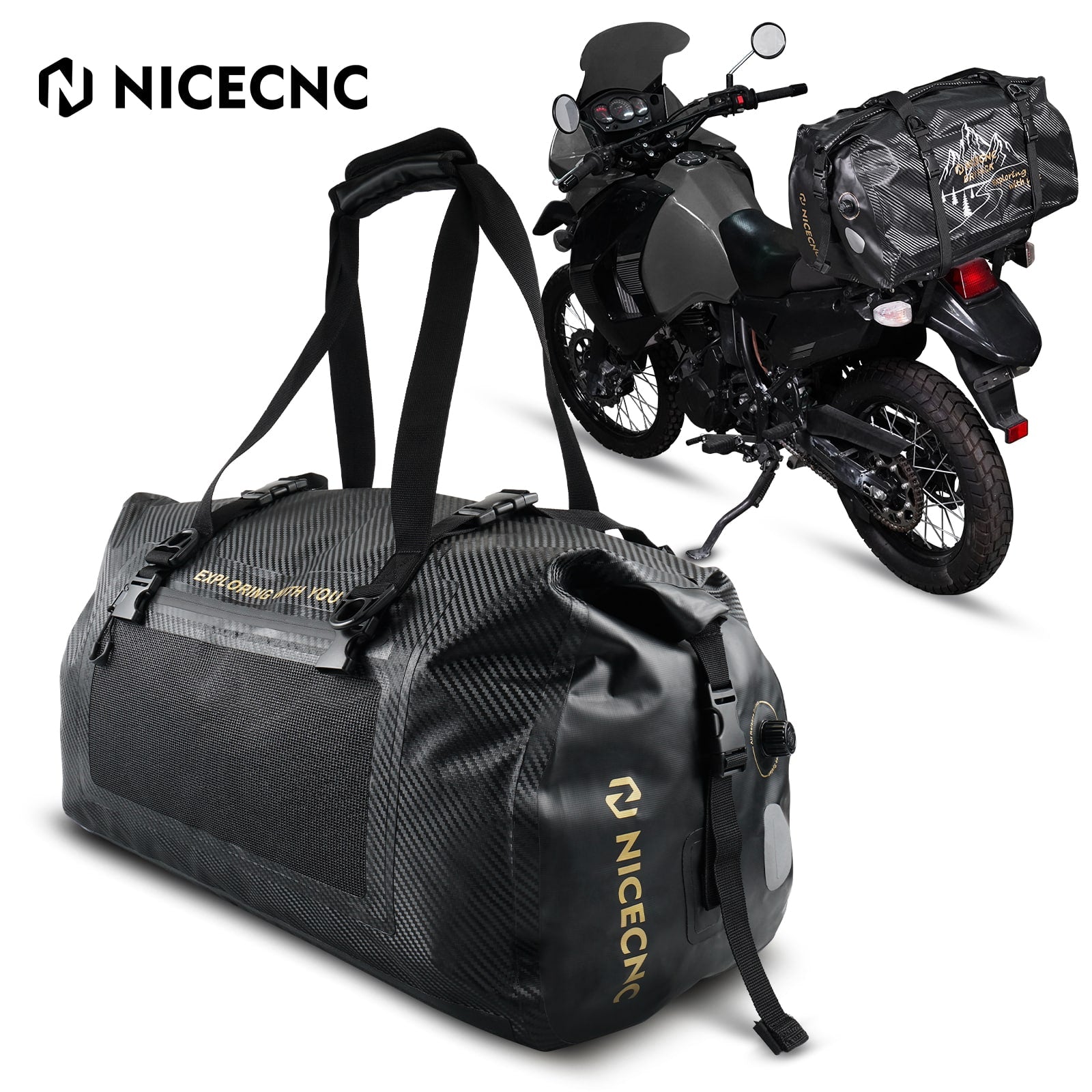 Motorcycle 66L Dry Duffel Bag | Rear Seat Tail Luggage Bag Waterproof
