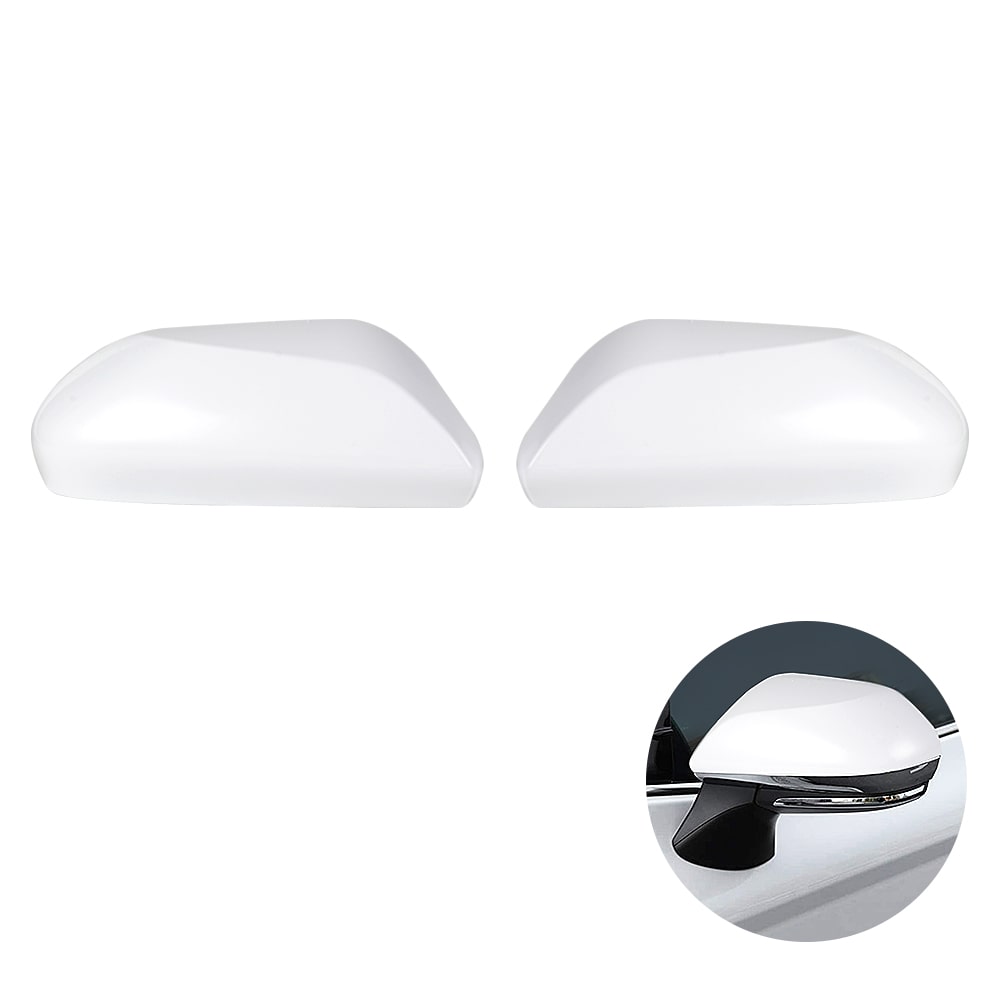 Rear View Mirror Cover Cap Replacement Glossy White For Toyota Camry 2018-2020