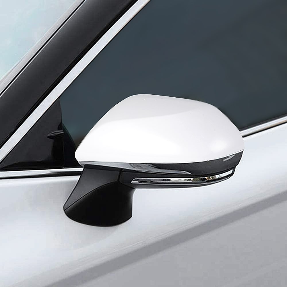 Rear View Mirror Cover Cap Replacement Glossy White For Toyota Camry 2018-2020