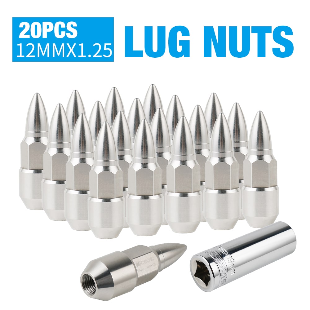 20pcs Spike Lug Nuts w/Socket Key 12x1.25 For Nissan Altima 350Z 370Z For Subaru