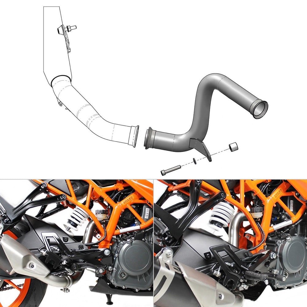 Exhaust Muffler Mid Pipe for KTM 125/390 Duke | RC125/390