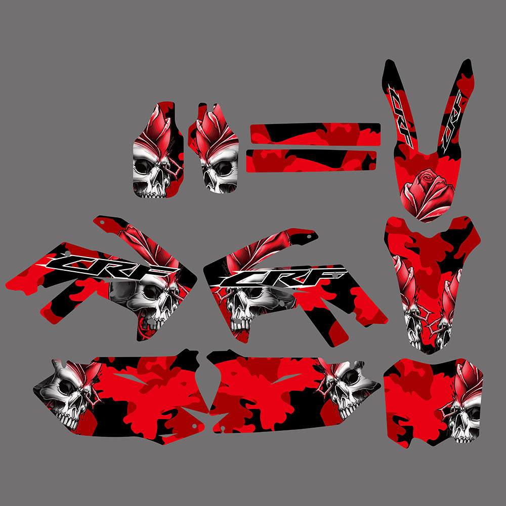 Team Graphics Decals Stickers Kit For Honda CRF250R 2010-2012 CRF450R 2009-2012