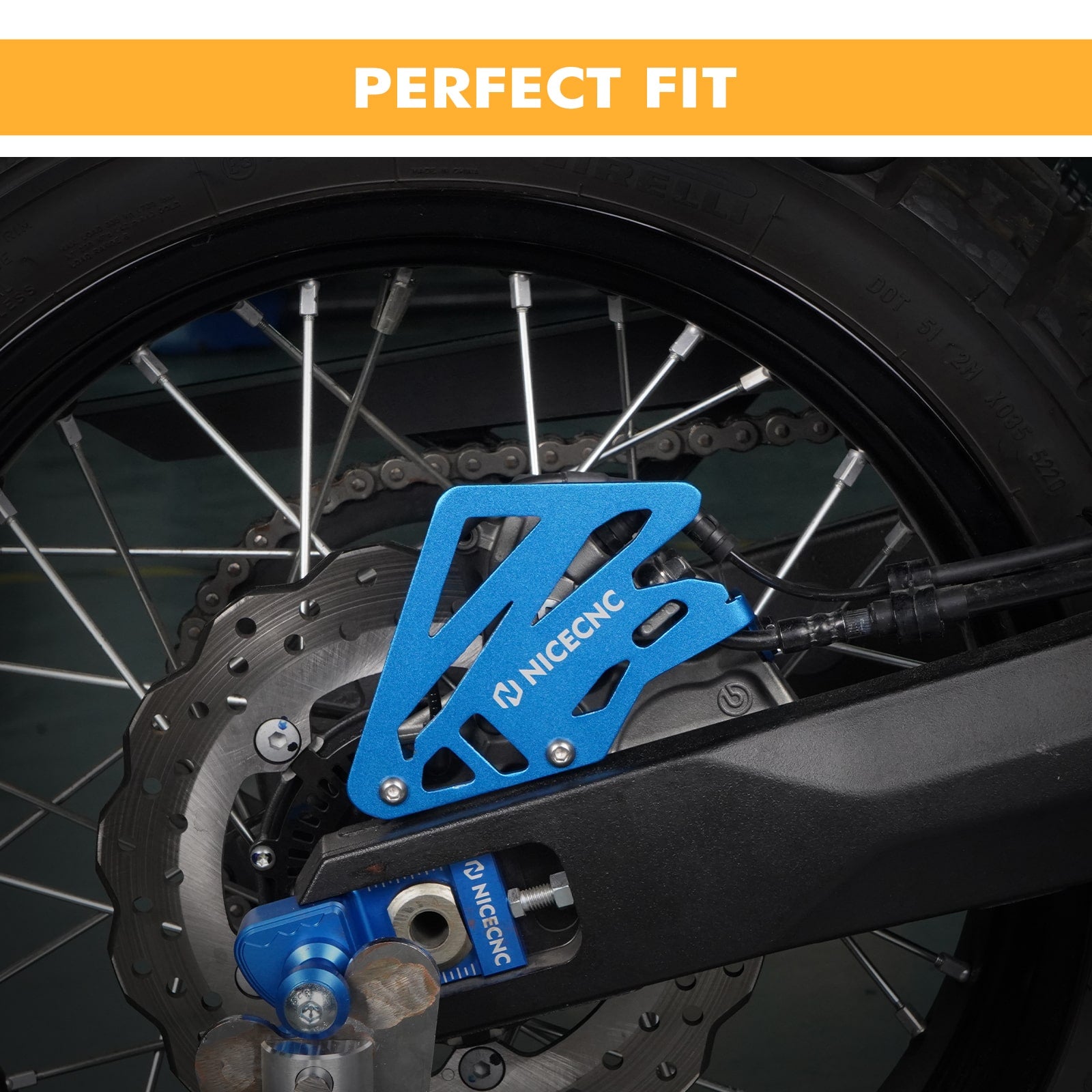 Rear Brake Disc Rotor Cover For Suzuki DRZ400SM (2005-2019) - CNC Aluminum Protector