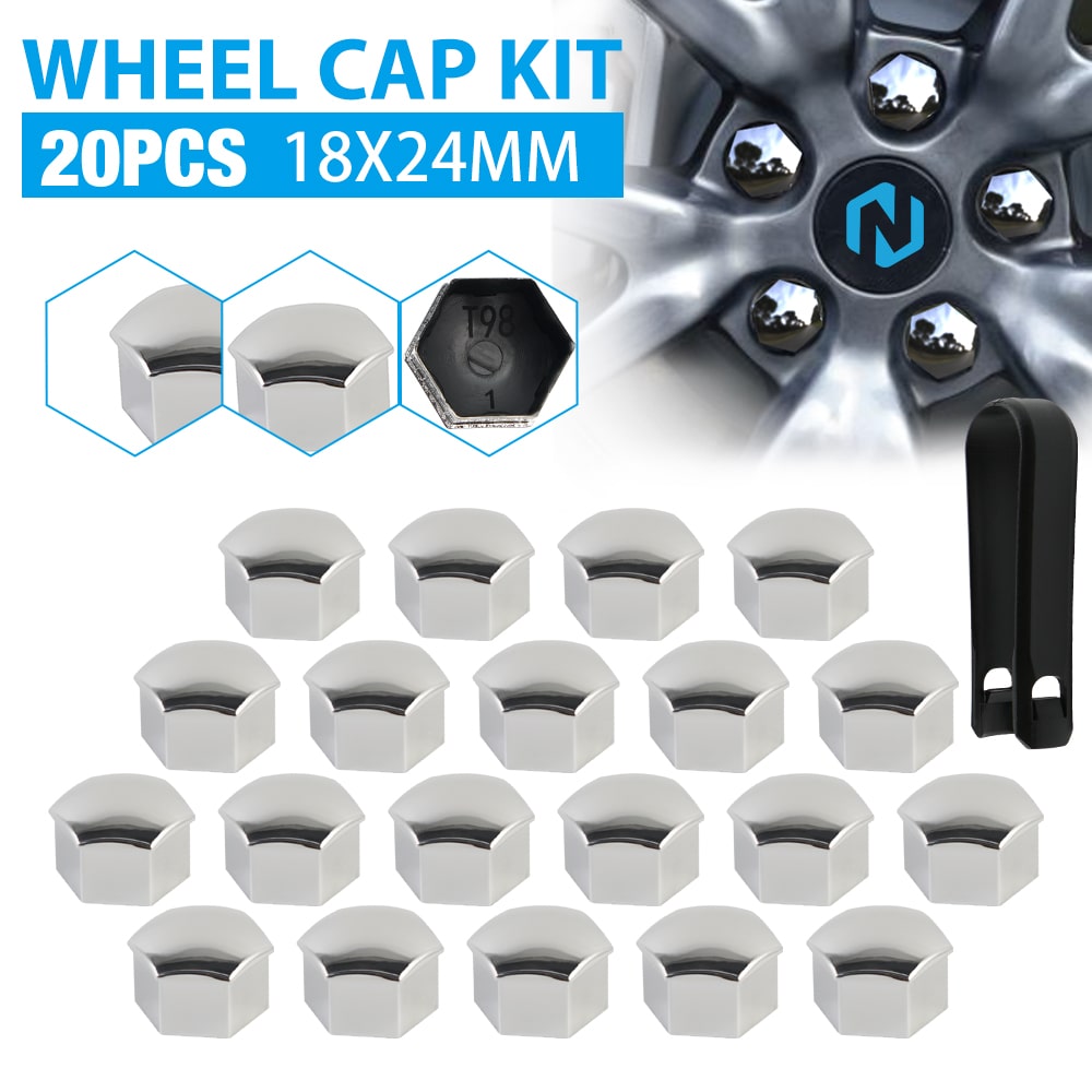 Silver Plating Wheel Lug Nut Cap Covers Trim For Tesla Model 3