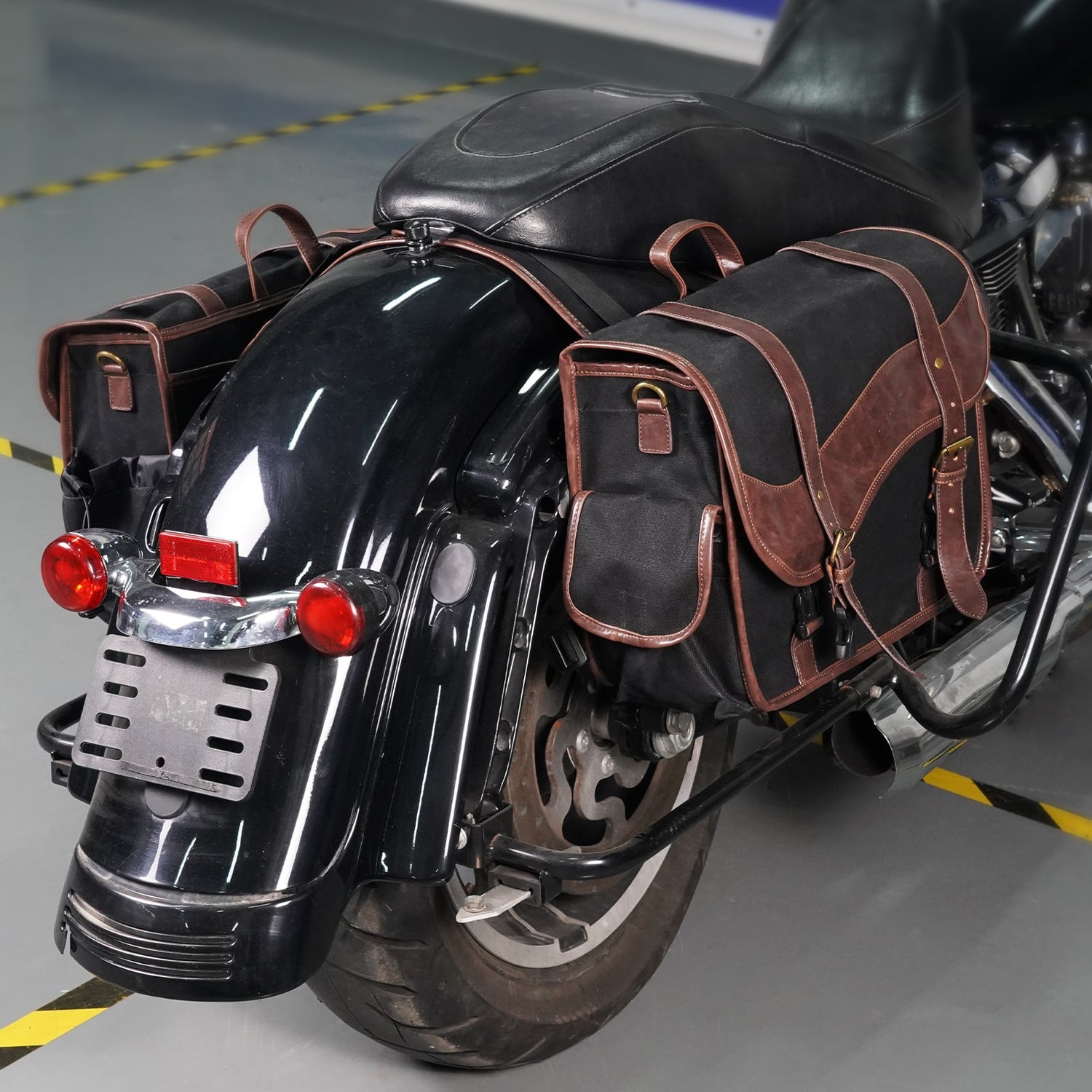 Motorcycle Purse Riding Waxed Canvas Motorcycle Saddle bags Panniers Side Bags