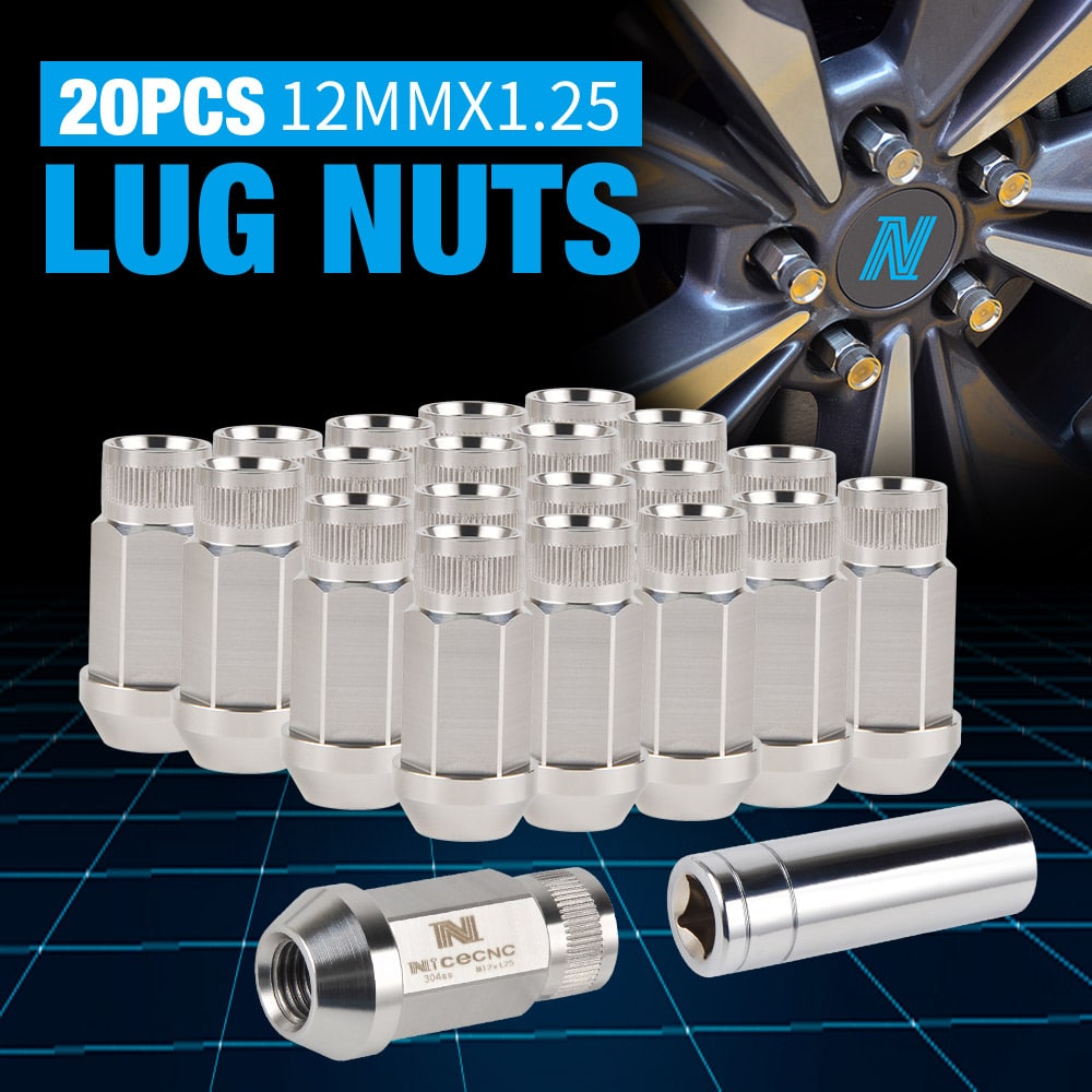20pcs 12x1.25 Wheel Rim Lug Nuts + Key For Nissan 240SX Scion FR-S