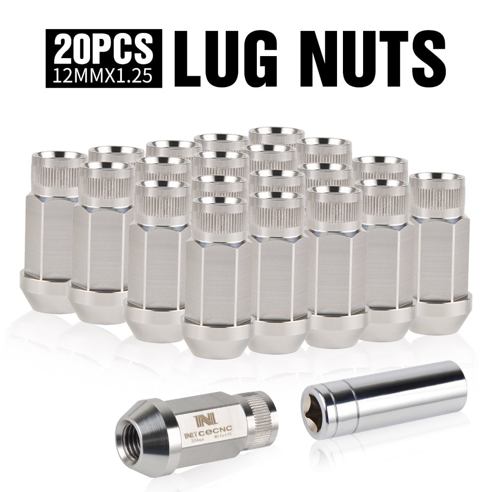 20pcs 12x1.25 Wheel Rim Lug Nuts + Key For Nissan 240SX Scion FR-S