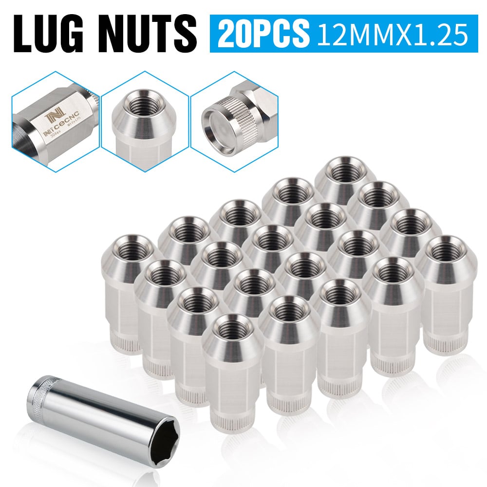 20pcs 12x1.25 Wheel Rim Lug Nuts + Key For Nissan 240SX Scion FR-S